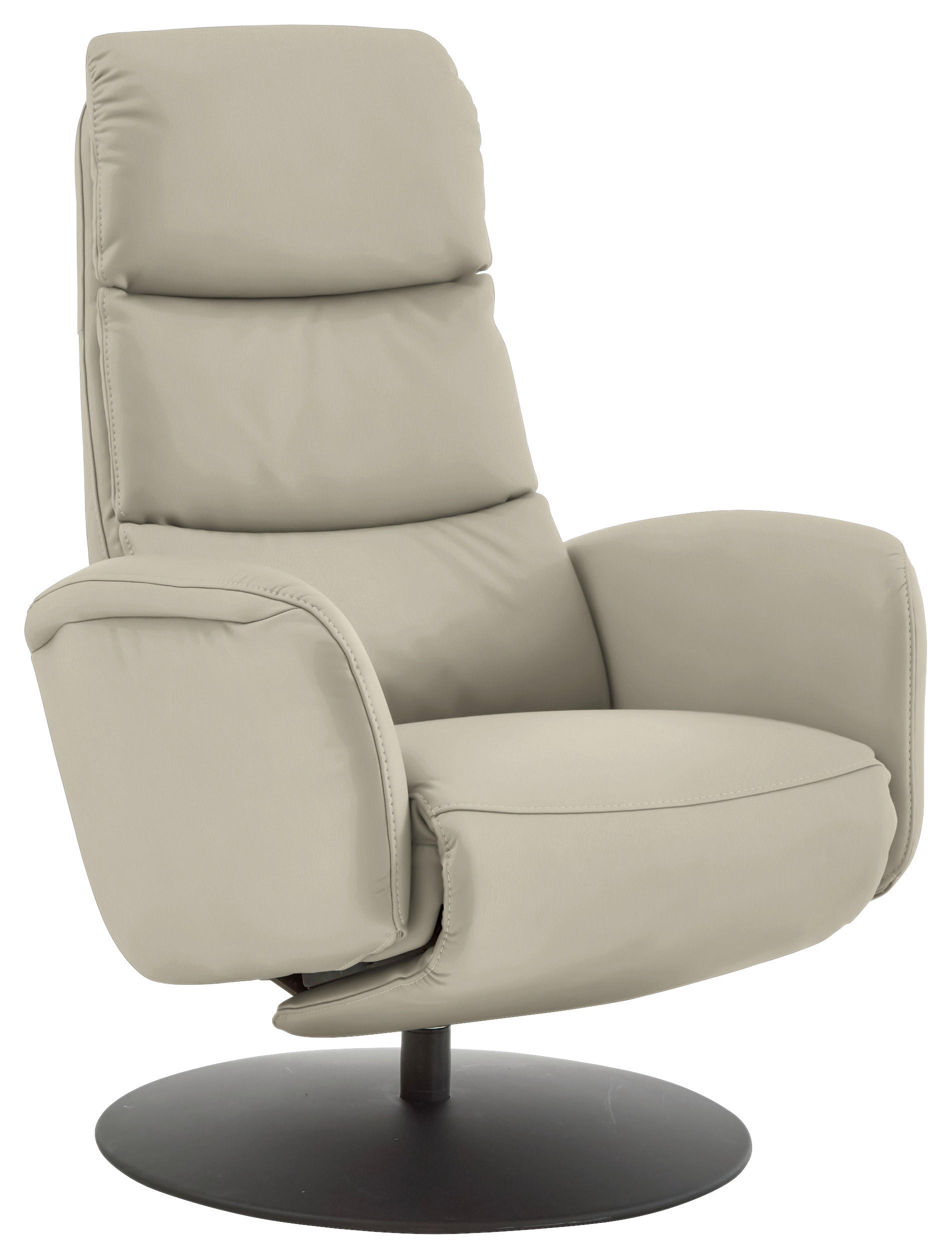 RELAXSESSEL in Leder Ecru  - Ecru/Schwarz, Design, Leder/Metall (76/108/86cm) - Dieter Knoll