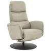 RELAXSESSEL in Leder Ecru  - Ecru/Schwarz, Design, Leder/Metall (76/108/86cm) - Dieter Knoll