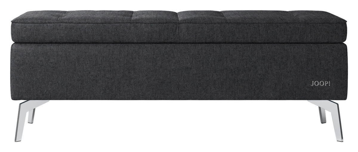 BETTBANK 143/54/51 cm   - Chromfarben/Anthrazit, Design, Textil/Metall (143/54/51cm) - Joop!