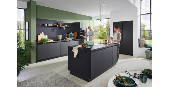 EINBAUKÜCHE - Schwarz, Design, Holzwerkstoff - Dieter Knoll