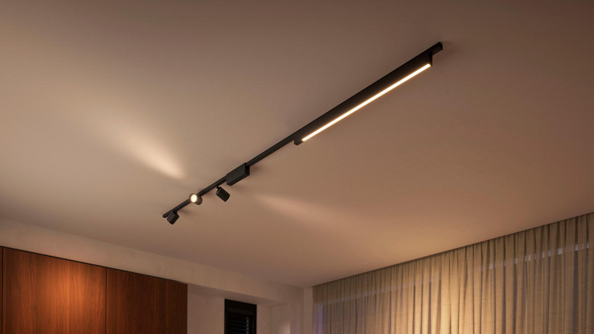 SCHIENENSYSTEM Perifo 12.8/2.6/271.5 cm  - Schwarz, Design, Metall (12.8/2.6/271.5cm) - Philips HUE