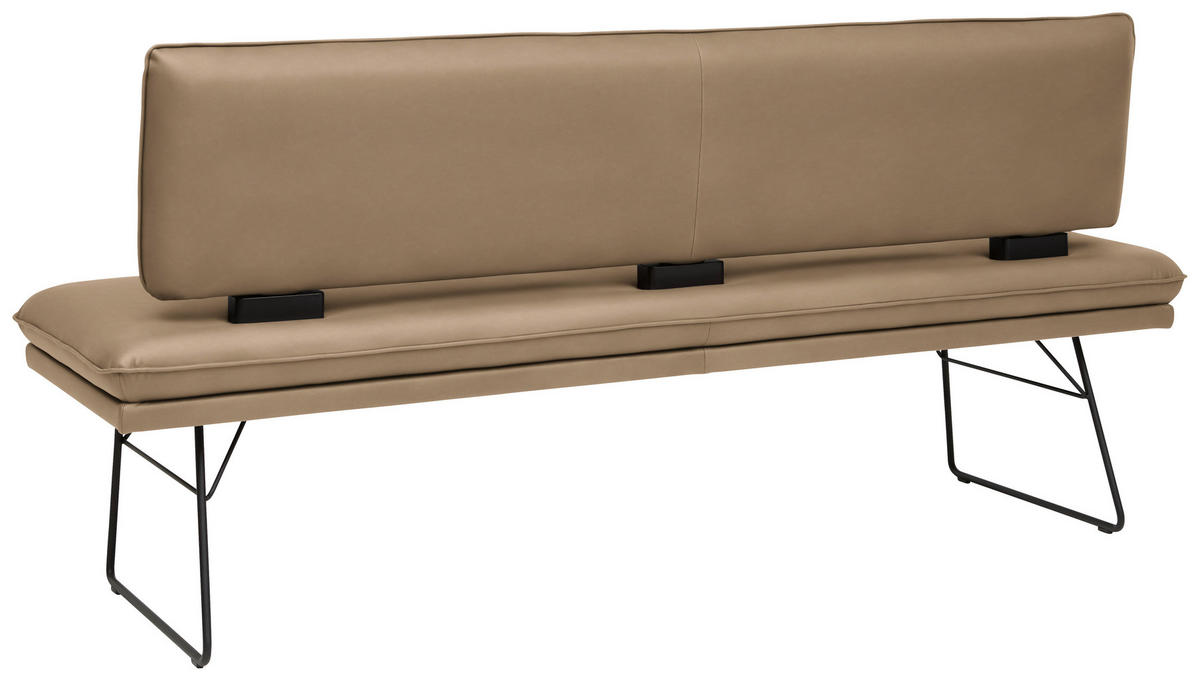 SITZBANK in Metall, Textil Schwarz, Sandfarben  - Sandfarben/Schwarz, Design, Textil/Metall (195/91/65cm) - Dieter Knoll