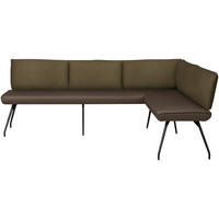 ECKBANK 235/155 cm Mikrofaser Braun   - Anthrazit/Schwarz, Design, Textil/Metall (235/155cm) - Moderano