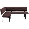 ECKBANK 165/205 cm  in Schwarz, Dunkelbraun  - Dunkelbraun/Schwarz, MODERN, Textil/Metall (165/205cm) - Cantus