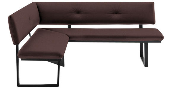 ECKBANK 165/205 cm  in Schwarz, Dunkelbraun  - Dunkelbraun/Schwarz, MODERN, Textil/Metall (165/205cm) - Cantus