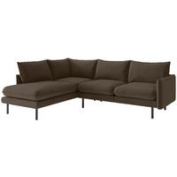 ECKSOFA Samos Braun Flachgewebe  - Schwarz/Braun, Design, Textil (204/267cm) - Livetastic
