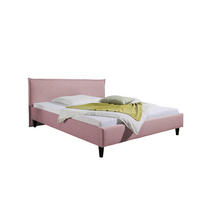 POLSTERBETT 160/200 cm,  in Rosa,  - Schwarz/Rosa, MODERN, Holz/Textil (160/200cm) - Livetastic