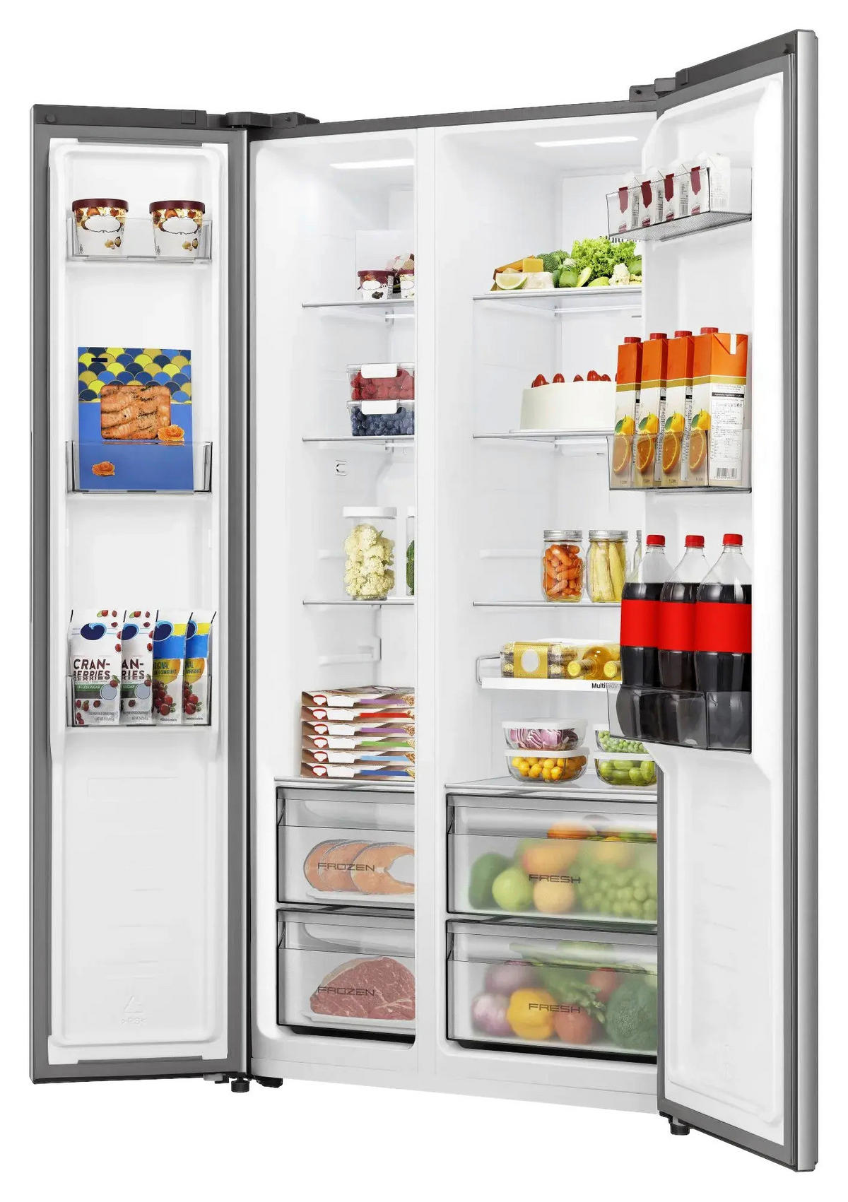 SIDE-BY-SIDE 91/178,6/64,3 cm RS3P558NEIE  - Edelstahlfarben, MODERN, Glas/Kunststoff (91/178,6/64,3cm) - Hisense