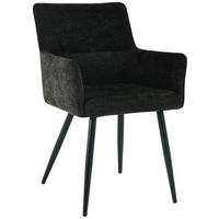 ŽIDLE S PODRUČKAMI, železo, vzhled lnu, černá - černá, Lifestyle, kov/dřevo (54/82/60cm) - MID.YOU