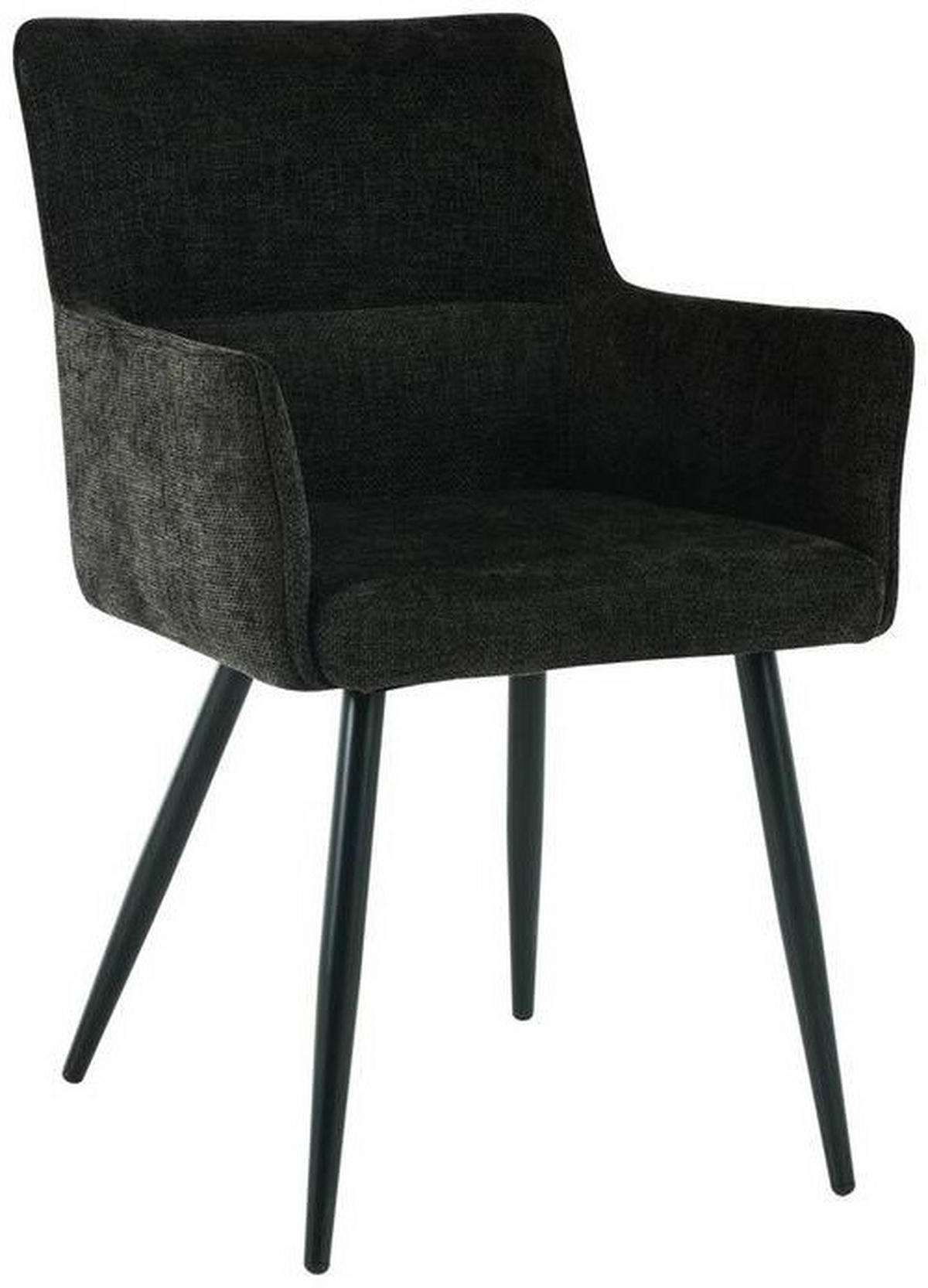 ŽIDLE S PODRUČKAMI, železo, vzhled lnu, černá - černá, Lifestyle, kov/dřevo (54/82/60cm) - MID.YOU