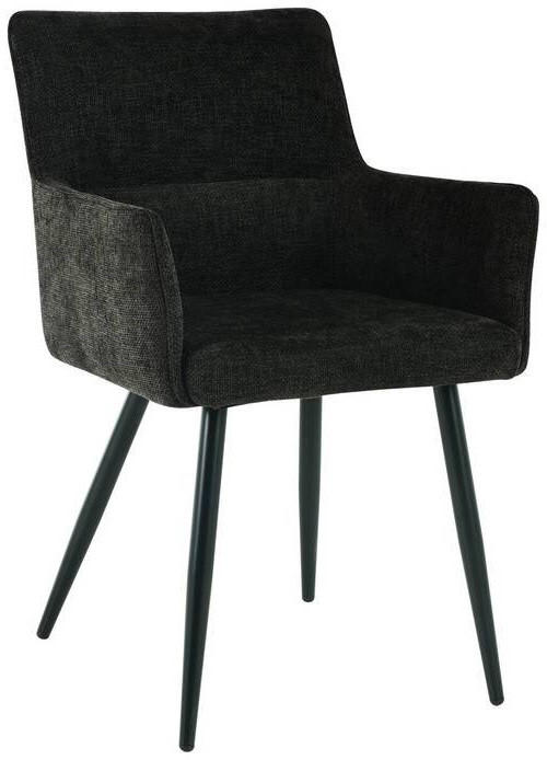 MID.YOU ŽIDLE S PODRUČKAMI, železo, vzhled lnu, černá