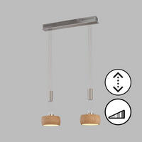 LED-HÄNGELEUCHTE Shine-Wood 65/21/150 cm   - Natur, Holz/Metall (65/21/150cm) - Fischer & Honsel