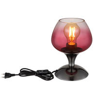 STOLNÍ LAMPA, E27, 15/20,5 cm  - ostružinová/čiré, Trend, kov/sklo (15/20,5cm) - Globo