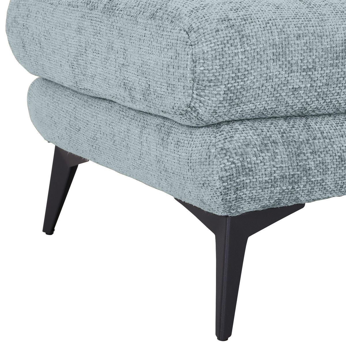 BIGSOFA in Chenille Hellblau  - Schwarz/Hellblau, Konventionell, Textil/Metall (215/70/98cm) - Carryhome