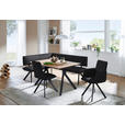 ECKBANK 140/180 cm  in Schwarz  - Schwarz, MODERN, Textil/Metall (140/180cm) - Cantus