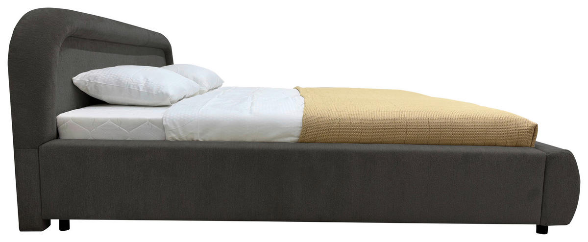 POLSTERBETT Bettkasten, Lattenrost 160/200 cm  in Schwarz  - Eichefarben/Schwarz, MODERN, Holz/Textil (160/200cm) - Livetastic