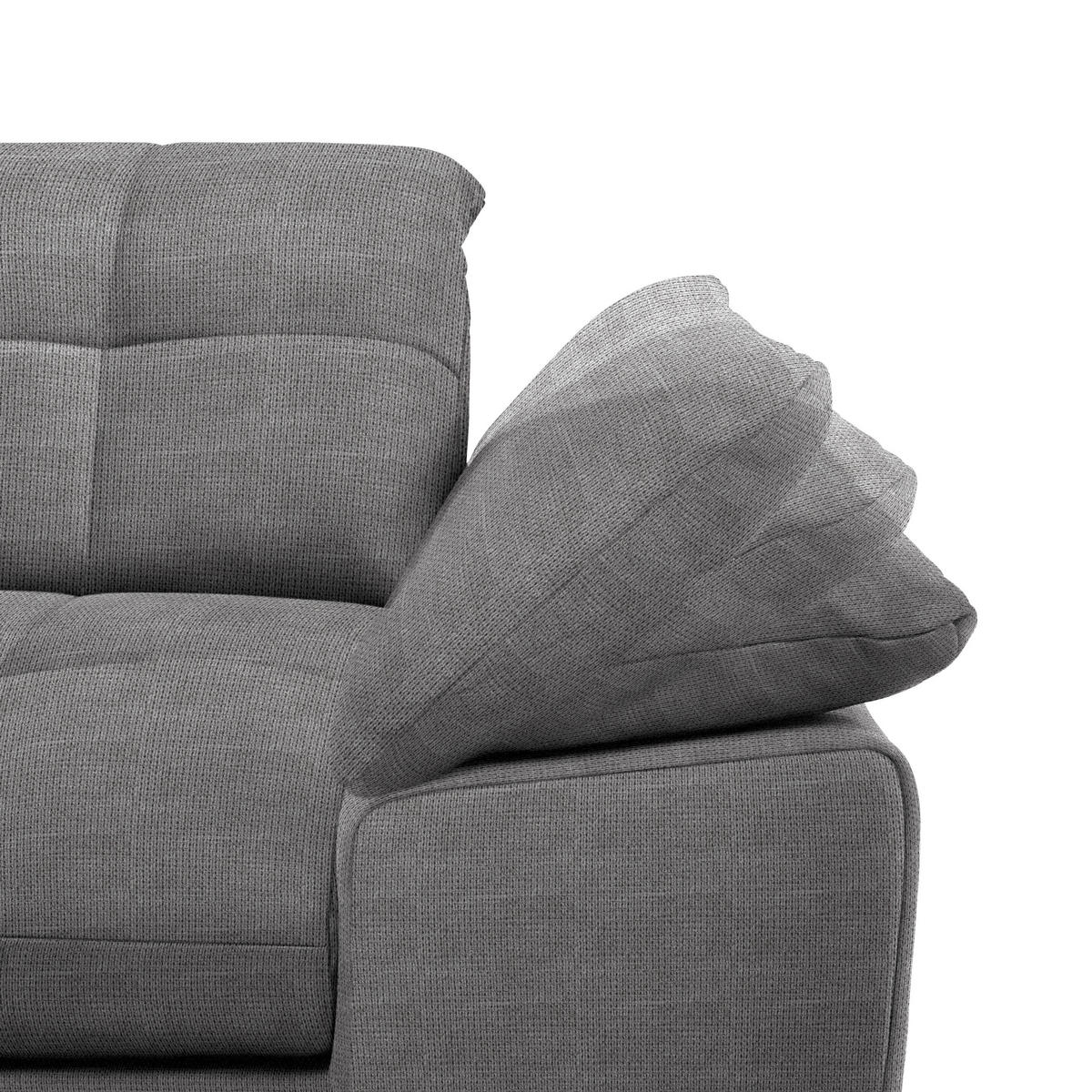 ECKSOFA in Mikrofaser Dunkelgrau  - Chromfarben/Dunkelgrau, Design, Textil/Metall (180/265cm) - Carryhome