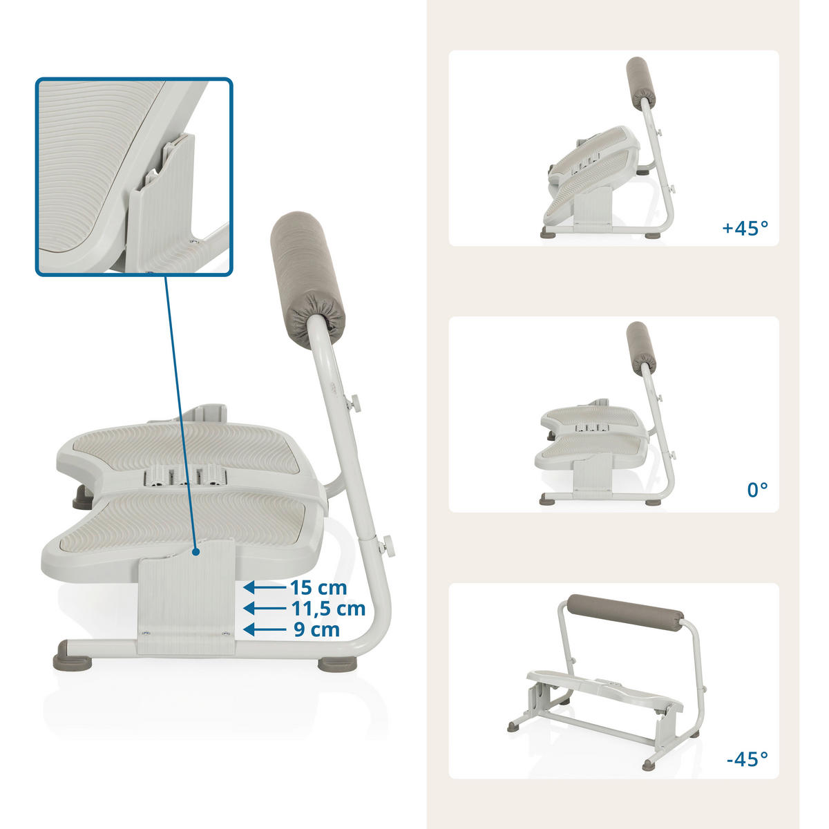 FUßSTÜTZE  - Grau, MODERN, Kunststoff (49/37/35cm) - MID.YOU