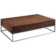 COUCHTISCH in Holz, Metall 120/80/35 cm - Walnussfarben, Design, Holz/Metall (120/80/35cm) - Natuzzi