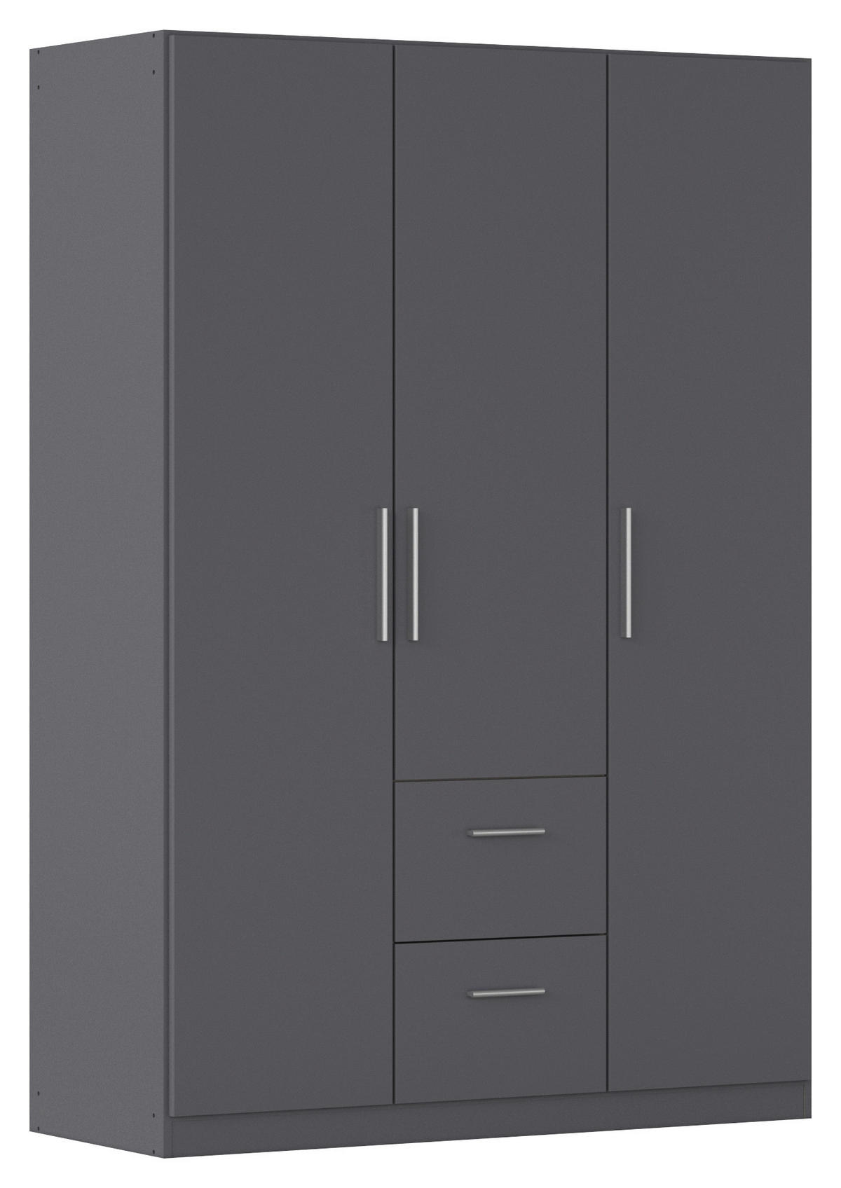 DREHTÜRENSCHRANK 135/197/54 cm,  in Grau, 3-türig  - Alufarben/Grau, KONVENTIONELL, Holzwerkstoff/Kunststoff (135/197/54cm) - home24