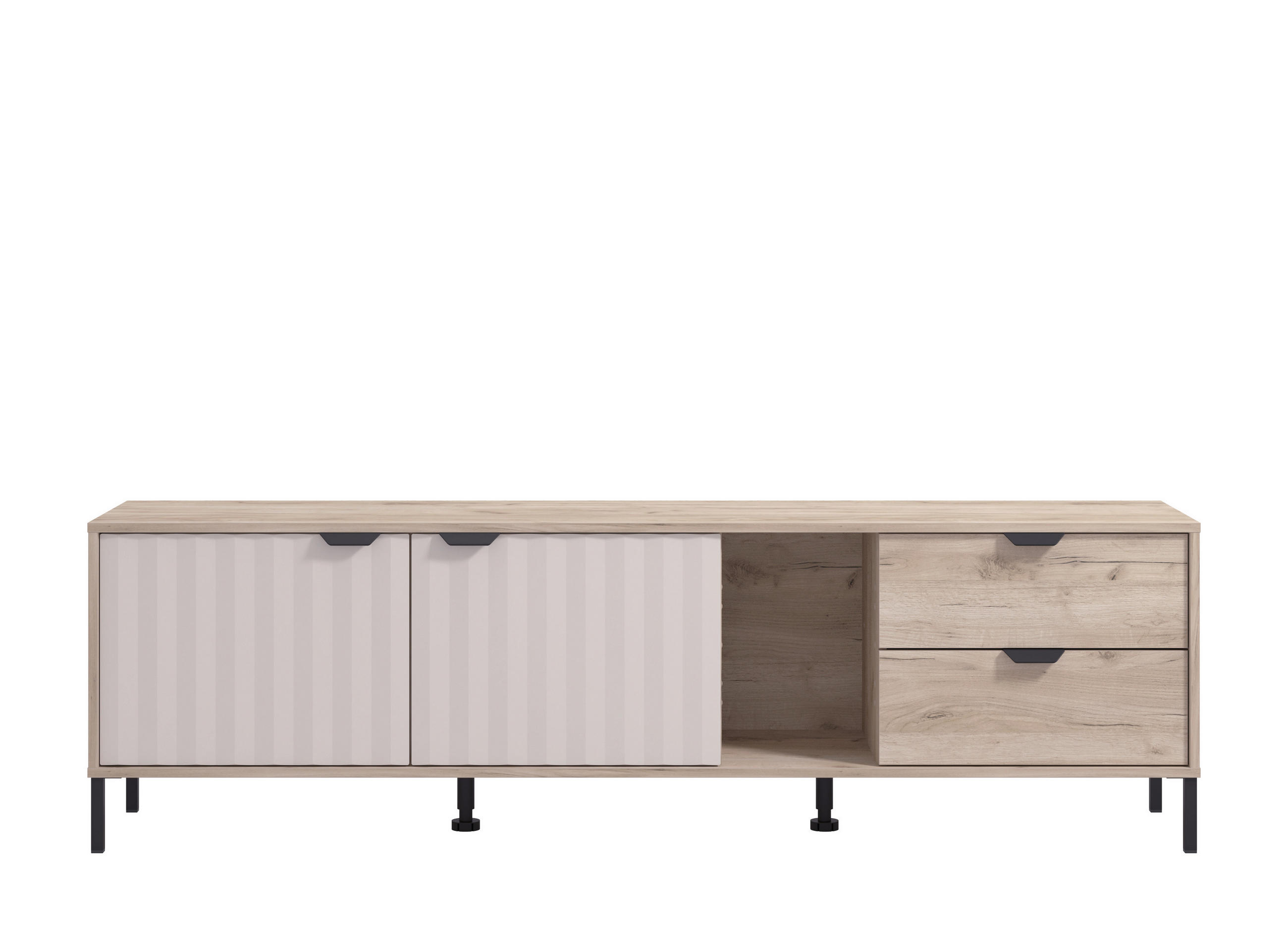 TV-ELEM 183/54/40 cm  - kasmírszínű/szürke tölgy, Basics, faalapú anyag (183/54/40cm) - Hom`in