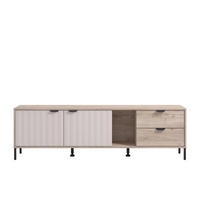 TV-ELEM 183/54/40 cm  - kasmírszínű/szürke tölgy, Basics, faalapú anyag (183/54/40cm) - Hom`in