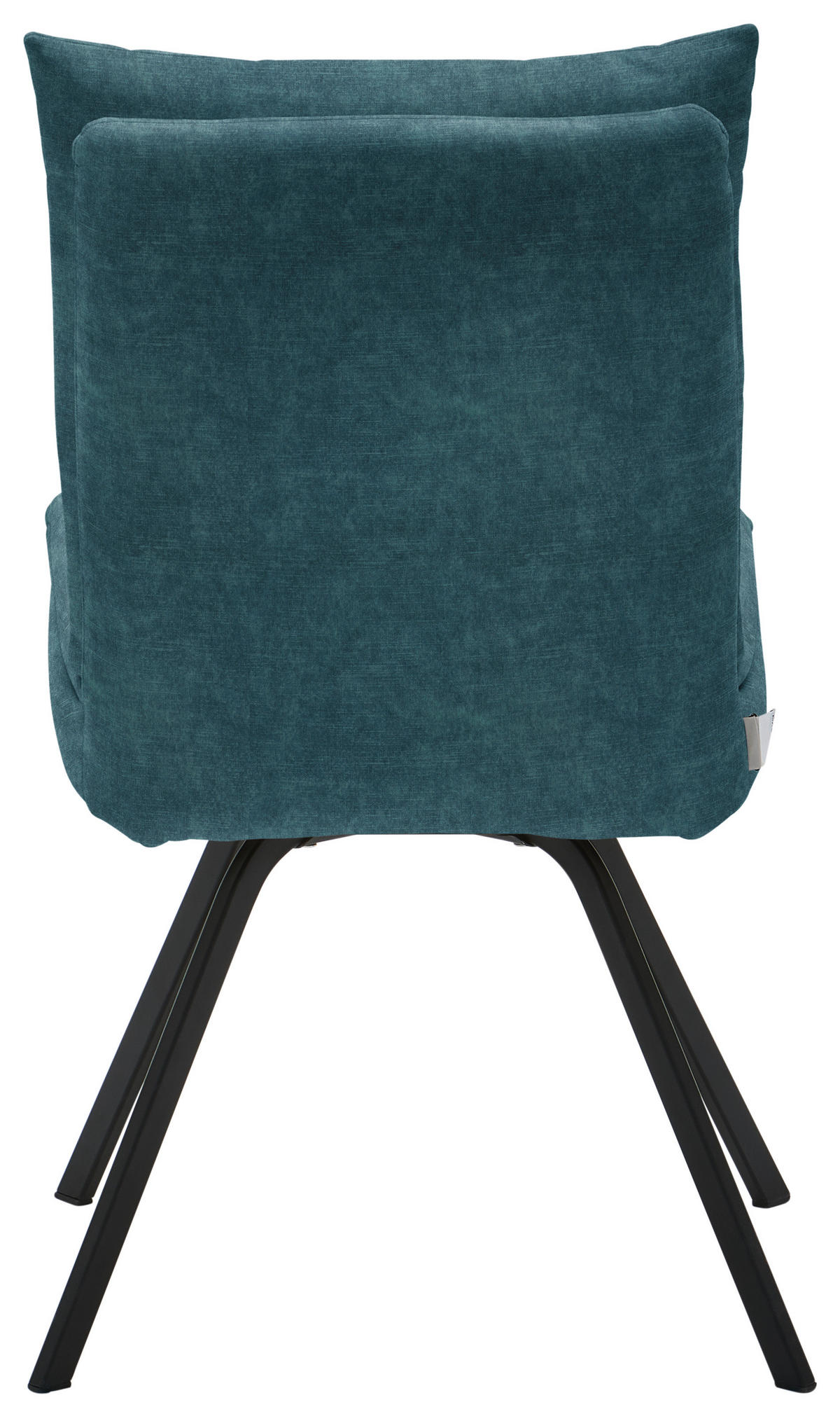 STUHL  in Velours Textil  - Petrol/Schwarz, Design, Textil/Metall (50/84/68cm) - Welnova