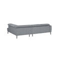 ECKSOFA in Webstoff Hellgrau  280/205 cm  - Hellgrau/Schwarz, Design, Textil/Metall (280/205cm) - Xora