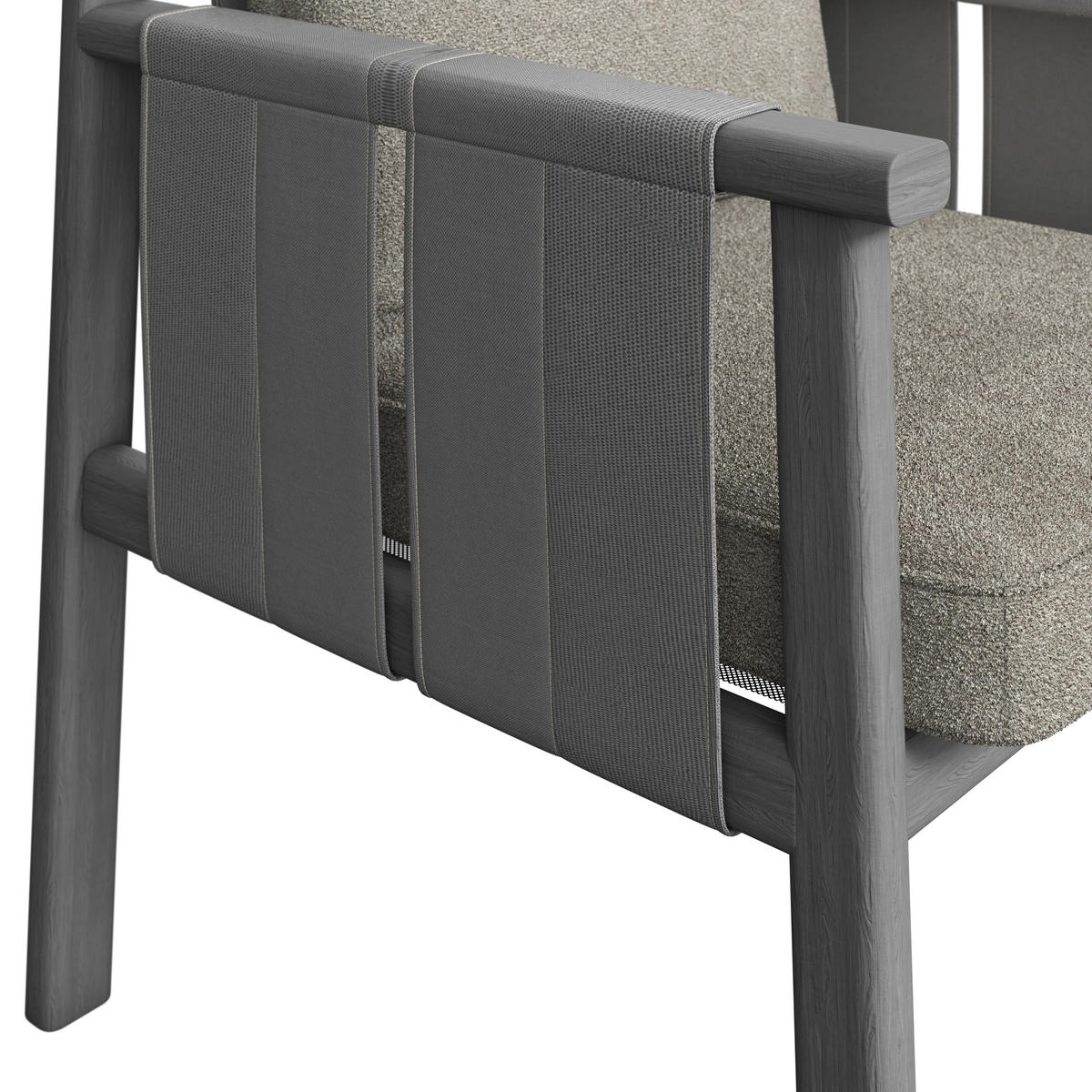 LOUNGESESSEL Anthrazit, Graphitfarben, Taupe Esche vollmassiv  - Taupe/Anthrazit, ROMANTIK / LANDHAUS, Holz/Textil (100/86/97,5cm) - Dieter Knoll