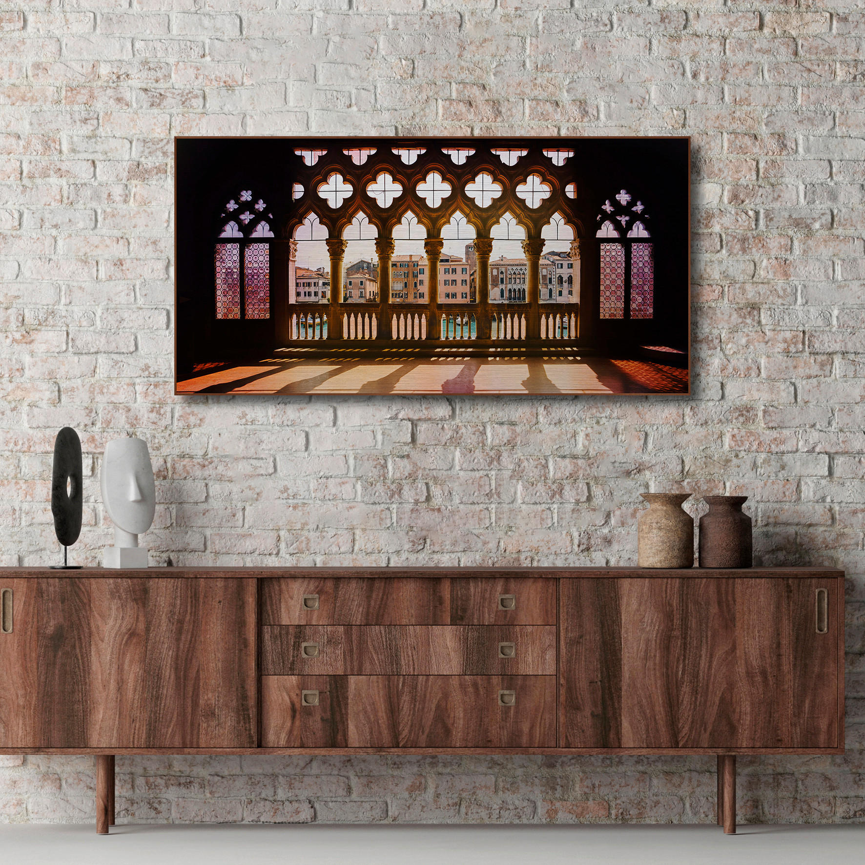 METALLBILD Architektur 150,7/75,7 cm  - Multicolor/Bronzefarben, Basics, Holzwerkstoff/Metall (150,7/75,7cm) - Monee