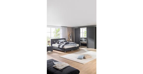 SCHWEBETÜRENSCHRANK in Dunkelgrau - Chromfarben/Dunkelgrau, Design, Glas/Holzwerkstoff (270/230/62cm) - Xora