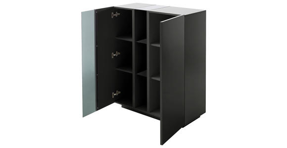 HIGHBOARD in 96/115/42 cm - Dunkelgrau, Natur, Glas/Holzwerkstoff (96/115/42cm) - Novel