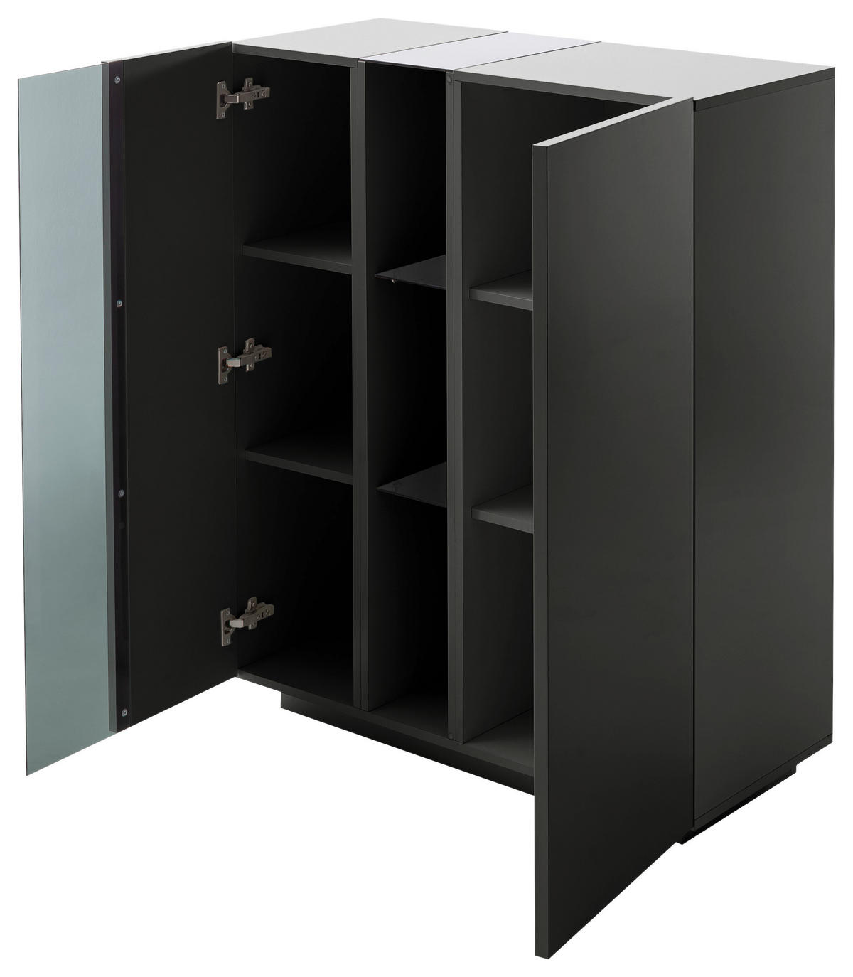 HIGHBOARD  in 96/115/42 cm  - Dunkelgrau, Natur, Glas/Holzwerkstoff (96/115/42cm) - Novel