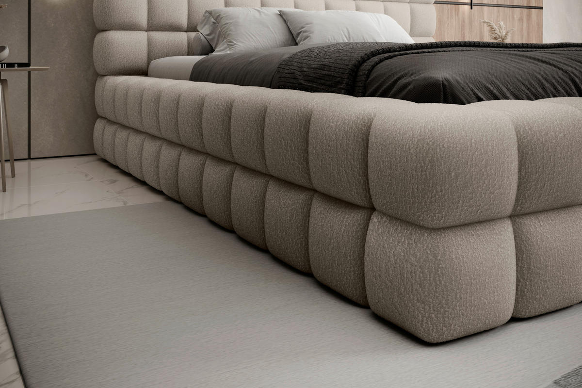 POLSTERBETT 160/200 cm  in Beige  - Beige/Schwarz, Modern, Holz/Kunststoff (160/200cm) - MID.YOU