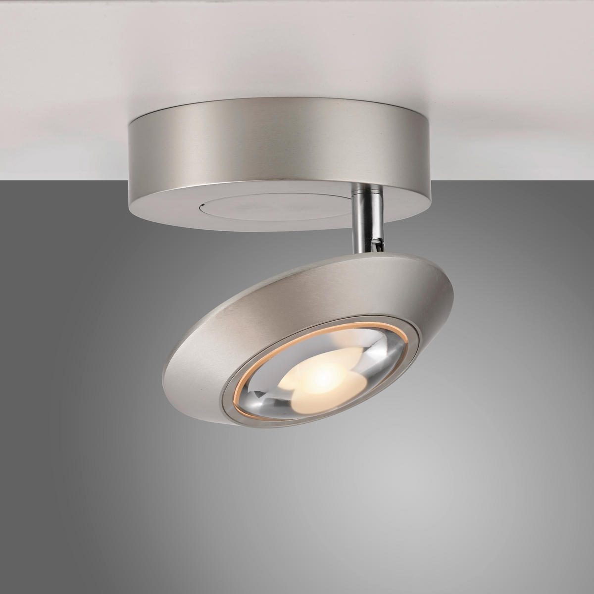 LED-DECKENLEUCHTE Oculis 26/21/20 cm   - Alufarben, MODERN, Glas/Kunststoff (26/21/20cm) - Neuhaus PURE