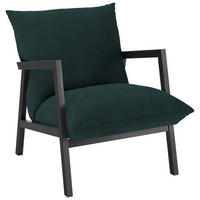 SESSEL in Mikrofaser Dunkelgrün  - Wengefarben/Dunkelgrün, Design, Holz/Textil (63/76/80cm) - Carryhome