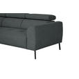 ECKSOFA in Chenille Grau  205/280 cm  - Schwarz/Grau, Design, Textil/Metall (205/280cm) - Xora