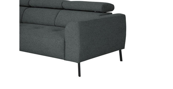 ECKSOFA in Chenille Grau  205/280 cm  - Schwarz/Grau, Design, Textil/Metall (205/280cm) - Xora