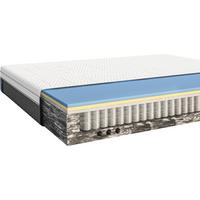 TASCHENFEDERKERNMATRATZE 180/200 cm, Höhe ca.: 25 cm, H3 = fest, 7-Zonen - Weiß/Grau, Basics, Textil (180/200cm) - Emma