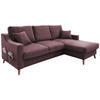 ECKSOFA Bordeaux Struktur  - Bordeaux/Naturfarben, KONVENTIONELL, Holz/Textil (228/150cm) - P & B