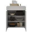 KOMMODE , 90/111/40 cm, 1 Schublade(n)  - Kaschmir/Schwarz, Design, Holzwerkstoff/Kunststoff (90/111/40cm) - Voleo