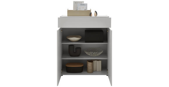 KOMMODE , 90/111/40 cm, 1 Schublade(n)  - Kaschmir/Schwarz, Design, Holzwerkstoff/Kunststoff (90/111/40cm) - Voleo