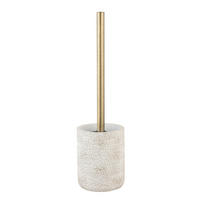 WC SADA - ŠTĚTKA A DRŽÁK - bílá/barvy zlata, Basics, kov/plast (10/37/10cm) - Wenko
