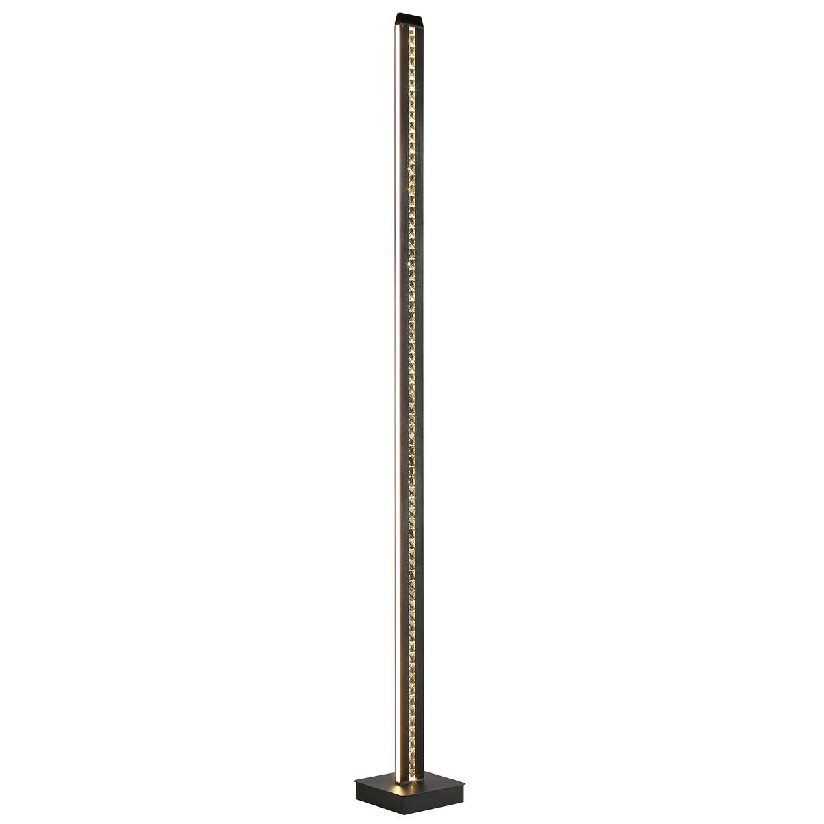 LED-STEHLEUCHTE Banda 17/163/17 cm  - Schwarz, Design, Glas/Metall (17/163/17cm) - Brilliant