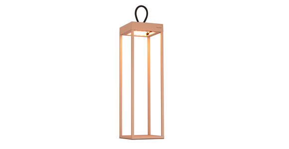 AKKU-TISCHLEUCHTE Miami 15/15/50 cm - Sandfarben, KONVENTIONELL, Kunststoff/Metall (15/15/50cm) - Dieter Knoll