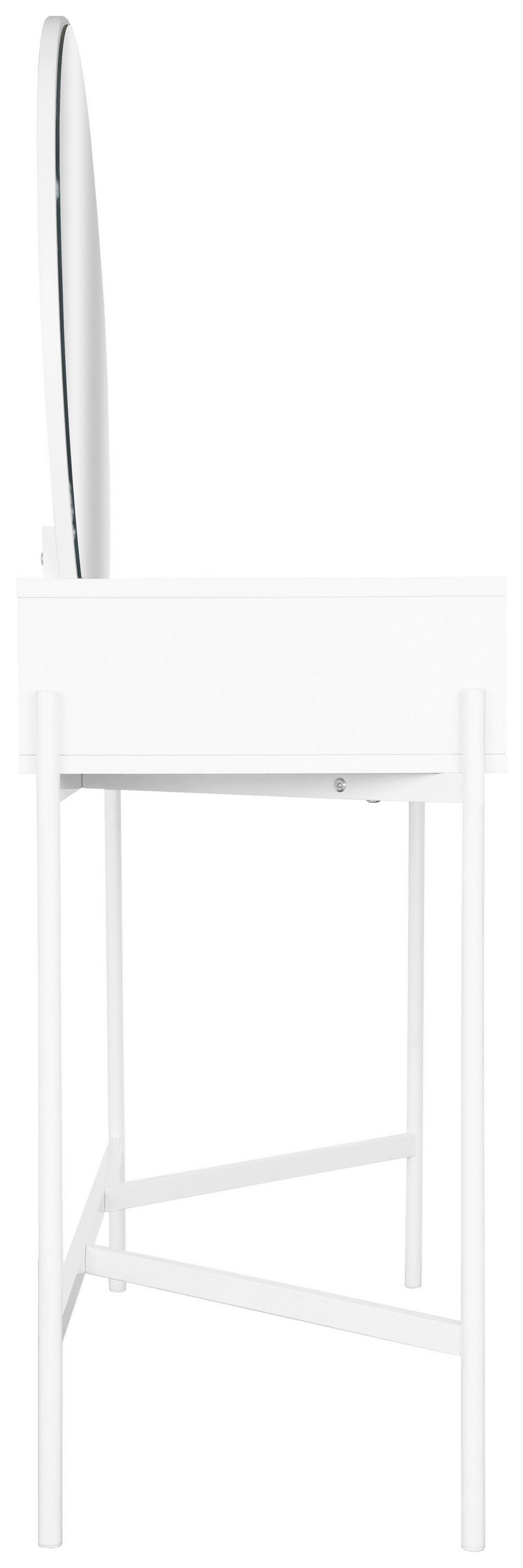 SCHMINKTISCH 90/40/132 cm, Weiss  - Weiss/Alufarben, Trend, Glas/Holzwerkstoff (90/40/132cm) - Milino