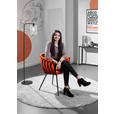 ARMLEHNSTUHL in Aluminium Velours - Schwarz/Orange, LIFESTYLE, Textil/Metall (60/78/55cm) - Landscape
