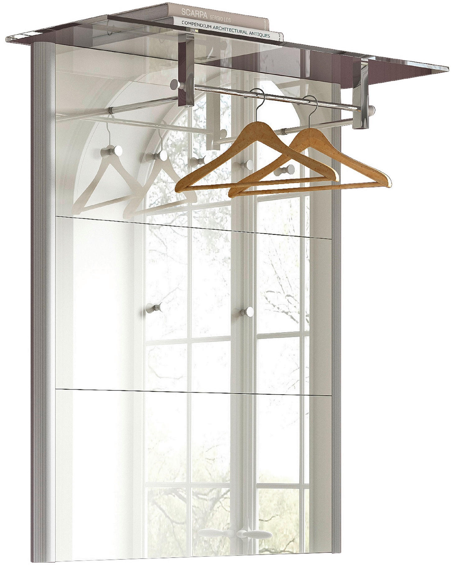 GARDEROBENPANEEL  in 112/117/33 cm  - Alufarben/Weiß, Design, Glas/Holzwerkstoff (112/117/33cm) - Dieter Knoll