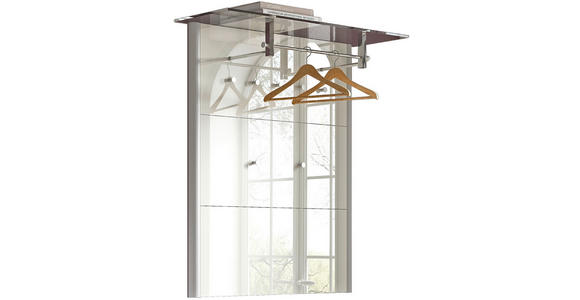 GARDEROBENPANEEL 112/117/33 cm  - Alufarben/Weiß, Design, Glas/Holzwerkstoff (112/117/33cm) - Dieter Knoll
