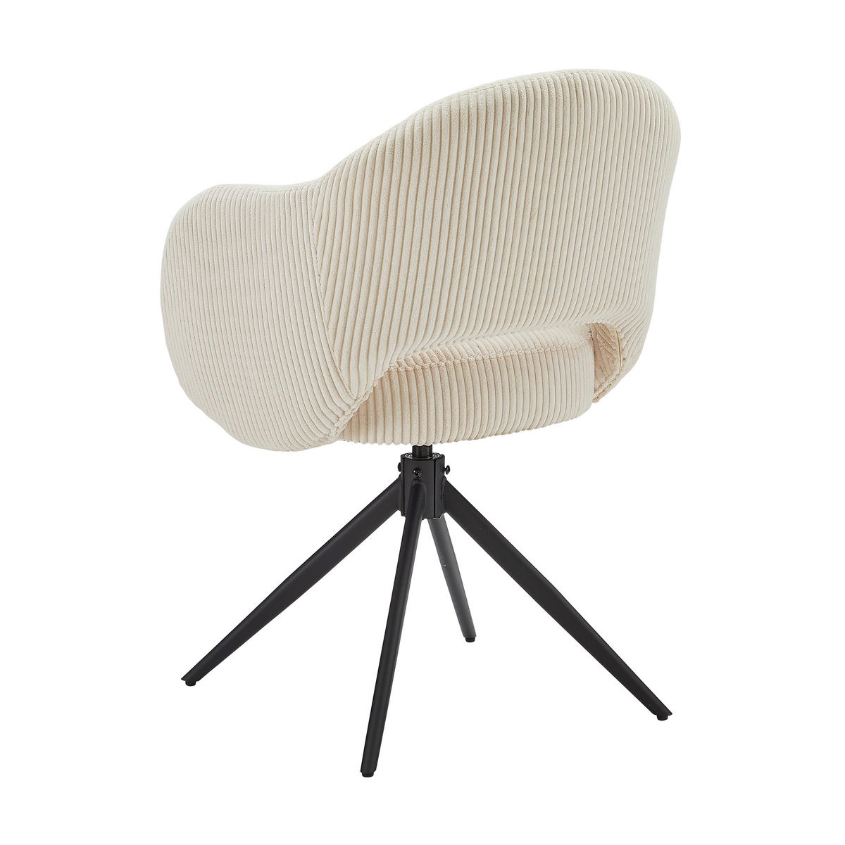 ARMLEHNSTUHL  Sitzfläche 360° drehbar Cord  Schwarz, Beige  - Beige/Schwarz, MODERN, Textil/Metall (58/84/60cm) - MID.YOU
